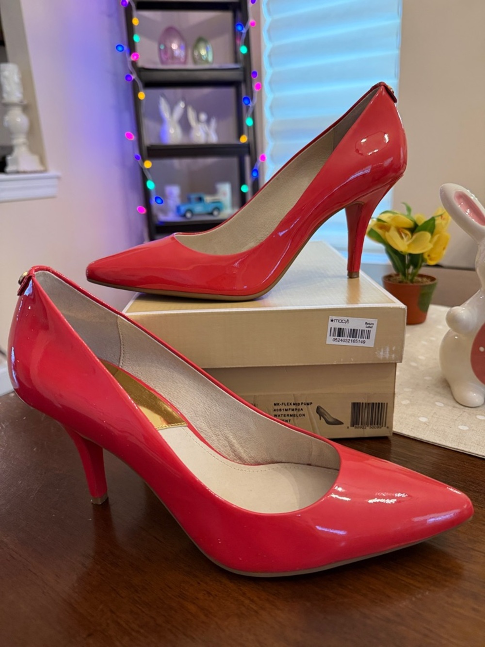 Michael Kors Classic Patent Pointed-Toe Pumps in Watermelon